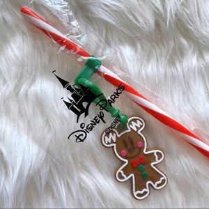 disneyland xmas gingerbread Mickey Mouse straw